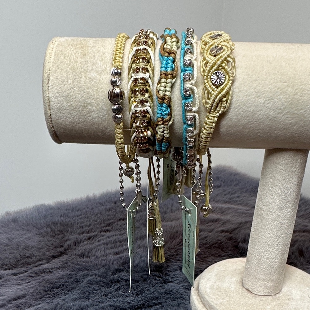 NWT - Chic Gold and Turquoise Bracelet Set with Swarovski crystals